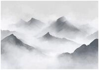 Wallarena Fototapete Berge Nebel - Mehrfarbig - Modern - Vlies - Schlafzimmer,...