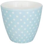 Greengate Becher Dotty Latte Cup pale blue 0,35l, Steingut
