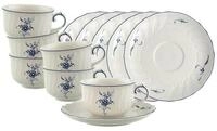 Villeroy & Boch Tasse Vieux Luxembourg Teetassen mit Untertassen 150 ml, 6-tlg.,