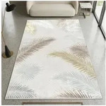 Carpetia Teppich Moderner Creme Teppich mit Palmblattmuster und Glanzoptik,