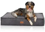 Knuffelwuff Hundematte Hundekissen aus Cord Lesedi, Schaumstoffflocken grau 70...