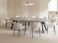 WFL GROUP Esstisch Twixy ausziehbar rund industrial mit schwarzen Holzbeinen...
