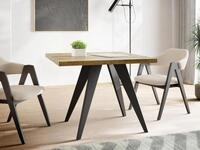 WFL GROUP Esstisch Quadro Black ausziehbar quadratisch loft mit schwarzen...
