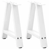 vidaXL Tischbein Couchtischbeine A-Form 2 Stk. Wei&szlig; 50x(42-43) cm Stahl