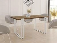 WFL GROUP Esstisch Lilo ausziehbar rechteckig loft mit wei&szlig;en Metallbeinen...