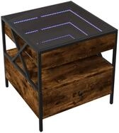 vidaXL Couchtisch Couchtisch mit Infinity-LED R&auml;uchereiche 50x50x51 cm (1-St)