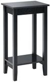 COSTWAY Beistelltisch (1-St), mit Regal, 4 Massivholzbeinen, 39,6 x 29,6 x 73,5...