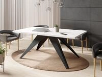WFL GROUP Esstisch Vance ausziehbar rechteckig mit schwarzen Metallbeinen (MADE...