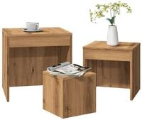 vidaXL Beistelltisch NA Satztische 3 Stk Artisan-Eiche Spanplatte