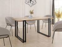 WFL GROUP Esstisch Marco ausziehbar rechteckig loft mit schwarzen Metallbeinen...