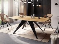 WFL GROUP Esstisch Foster ausziehbarer rechteckig loft mit schwarzen...