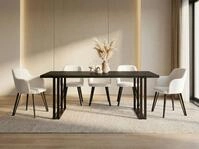 WFL GROUP Esstisch Marco ausziehbar rechteckig loft mit schwarzen Metallbeinen...