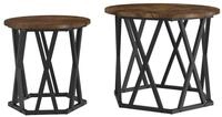 vidaXL Couchtisch Beistelltisch 2 pcs Ger&auml;ucherte Eiche Ingenieure Holz und...