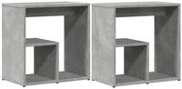 vidaXL Bartisch, Beistelltische 2 Stk. Betongrau 50x30x50 cm Holzwerkstoff