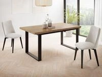 WFL GROUP Esstisch Valentino ausziehbar rechteckig loft mit schwarzen...