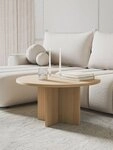 Selsey Couchtisch OVO, Couchtisch rund mit Holznachbildung, 76 cm