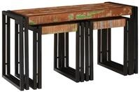 vidaXL Beistelltisch Nestingtisch 3 pcs Massives Recyclingholz und Metall (3-St)