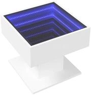 vidaXL Couchtisch LED-Couchtisch Wei&szlig; 50x50x45 cm Holzwerkstoff (1-St)