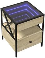 vidaXL Couchtisch Couchtisch mit Infinity-LED Sonoma-Eiche 40x40x51 cm (1-St)