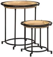 vidaXL Beistelltisch 2-tlg. Beistelltisch-Set Massivholz (1-St)
