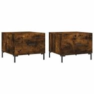 vidaXL Couchtisch Couchtische 2 Stk. R&auml;uchereiche 50x50x40 cm Holzwerkstoff...