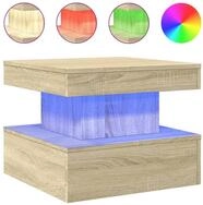 vidaXL Couchtisch NA Couchtisch mit LED Leuchten Sonoma Eiche 50x50x40 cm