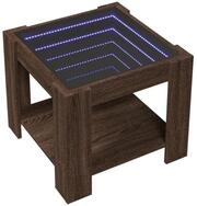 vidaXL Couchtisch LED-Couchtisch Braun Eichen-Optik 53x53x45 cm Holzwerkstoff...