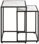 HAKU Satztisch (2-teilig) in schwarz, wei&szlig; - 33x50x33 und 28x43x28 (BxHxT)