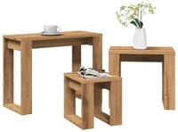 vidaXL Beistelltisch NA Satztische 3 Stk Artisan-Eiche Spanplatte