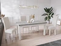WFL GROUP Esstisch Avena ausziehbar rechteckig modern mit wei&szlig;en Holzbeinen...