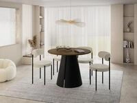 WFL GROUP Esstisch Lamio ausziehbar rund modern mit schwarzen Metallbeinen...