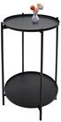 Spetebo Beistelltisch Metall schwarz rund mit 2 Ablagen - 48 x 28 cm (Anzahl,...