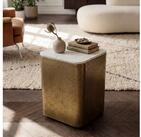 FINEBUY Beistelltisch FB116596 Sofatisch Marmor Wohnzimmertisch 33cm Couchtisch