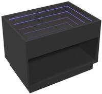 vidaXL Couchtisch Couchtisch mit Infinity-LED Schwarz 70x50x50 cm (1-St)
