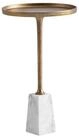 Wohnling Beistelltisch WL7.207 Echter Marmor &Oslash; 34 cm Anstelltisch Wohnzimmertisch