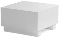 FINEBUY Couchtisch FB100042 Sofatisch MONOBLOC Wei&szlig; Hochglanz 60x60 cm