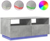 vidaXL Couchtisch NA Couchtisch mit LED Leuchten Betongrau 90x49x40 cm