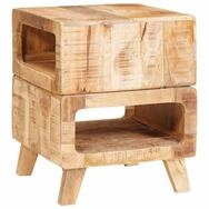 vidaXL Beistelltisch Beistelltisch mit Regal Braun 40 x 40 x 49 cm Massivholz...