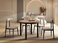 WFL GROUP Esstisch Corin ausziehbar rund loft-stil mit schwarzen Metallbeinen...