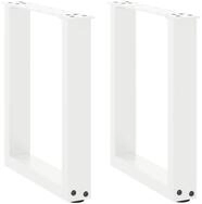 vidaXL Tischbein, Couchtischbeine U-Form 2 Stk. Wei&szlig; 38x(42-43) cm Stahl