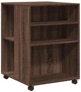 vidaXL Aktenschrank Beistelltisch mit Rollen Braun Eiche 55x60x78 cm...