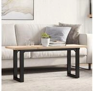 vidaXL Couchtisch, Couchtisch O-Gestell 110x40x45,5 cm Massivholz Kiefer Stahl