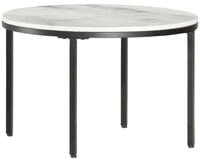 vidaXL Couchtisch Couchtisch Wei&szlig; und Schwarz &Oslash;65 cm Echter Marmor (1-St)