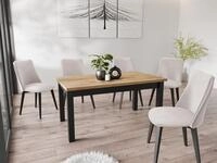 WFL GROUP Esstisch Davidof ausziehbar rechteckig modern mit schwarzen Holzbeinen