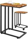 Casaria Beistelltisch, mit Rollen & Standf&uuml;&szlig;en 40kg Belastbar Kaffeetisch