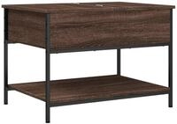 vidaXL Couchtisch Couchtisch Braun Eichen-Optik 70x50x50 cm Holzwerkstoff Metall