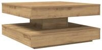 vidaXL Couchtisch Couchtisch 360-Grad Drehbar Artisan-Eiche 70x70x34,5 cm (1-St)