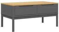 vidaXL Couchtisch Couchtisch FLORO Grau 99x55,5x45 cm Massivholz Kiefer (1-St)
