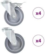 vidaXL Schwerlastrolle 8 Stk. Lenkrollen mit R&uuml;ckenloch 100 mm, (8-St)
