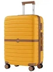 KONO Handgep&auml;ckkoffer Koffer Trolley ABS+PC Hartschalenkoffer braun|gelb 66.5 cm